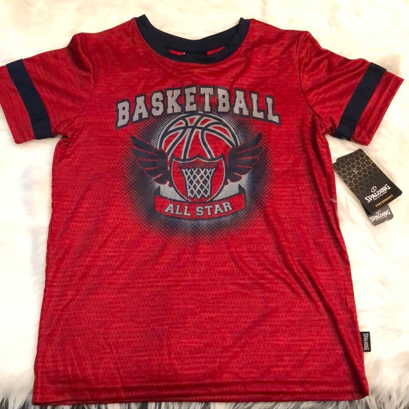 Spalding Other - NWT Boys Spalding Performance Basketball SS T-Shirt - Size 8 - 100% Polyester
